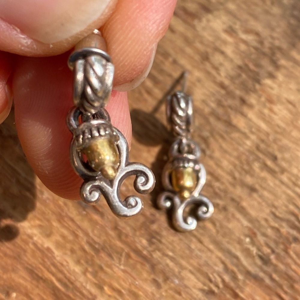 Brighton Two Tone Multi Layer Dangle Post Earrings - image 3